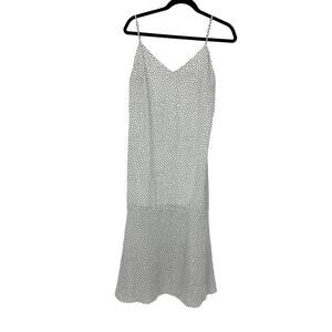 Lulus polka dot dress size large black and white spaghetti straps flounce mid